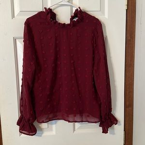 Pom Pom long sleeve blouse